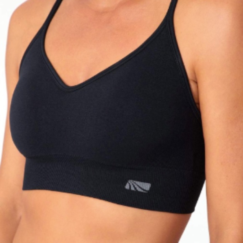 Marika black scrappy sports bra - NWT